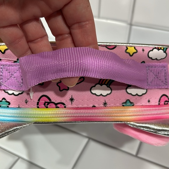 New Sanrio Hello Kitty Lunch‎ Bag Pink 3D Confetti – NWT Cute School or Work   B - Picture 5 of 12